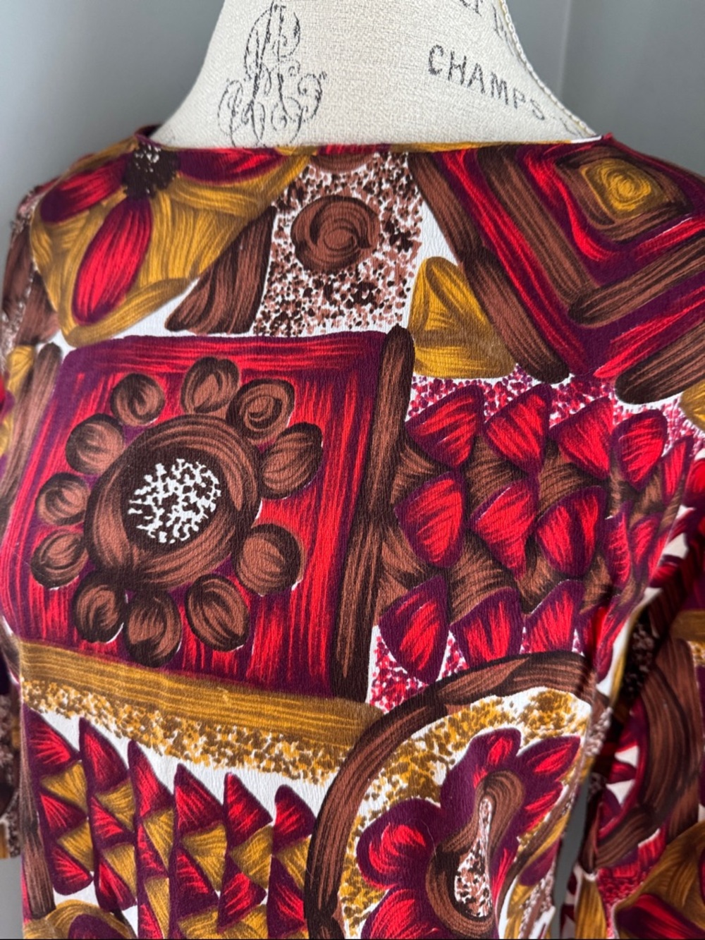 Aloha Designs 1950’s/60’s vintage Hawaiian midi dress barkcloth metal zip small - Picture 2 of 8